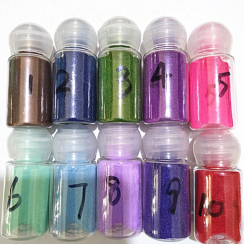 

10bottle Pearlescent and solid color embossed powder DIY handmade, Embossing Powder DIY Paint Rubber stamp scrapbooking tools