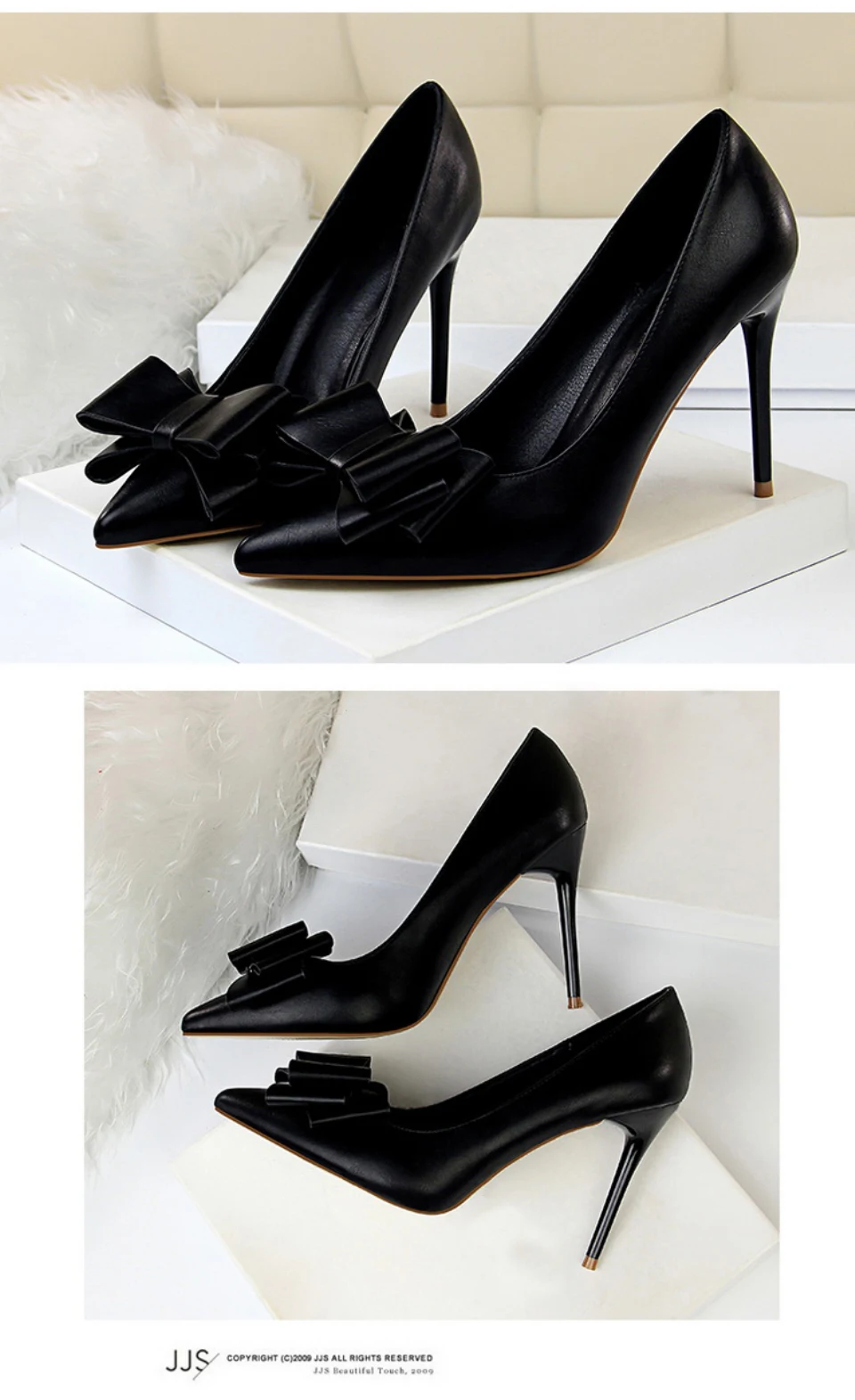 Plardin/Большие размеры 34-43; Модные Изящные туфли на высоком каблуке с бантом; туфли на шпильке с острым носком; женские туфли-лодочки; женская обувь