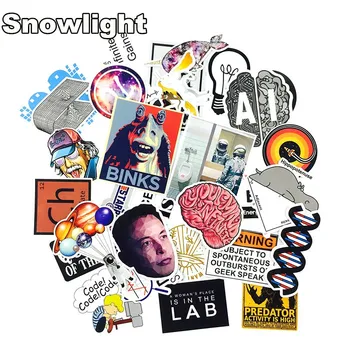 

HOT 30 PCS Science Chemistry Lab Astronaut Stickers Blockchain Code Brain Scientists Funny Stickers For Child Gift Decor Luggage