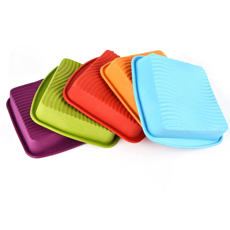 

1 PC Hot Original Soft Easy Cleaned 3D Cake Mold Cake Baking Pot Silicone Square Shape Baking Tools Cake Plate