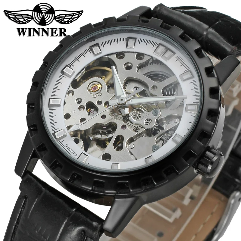 

WRG8079M3B1 Winner automatic men silver color skeleton business dress wrist watch with gift box free shipping whole sale