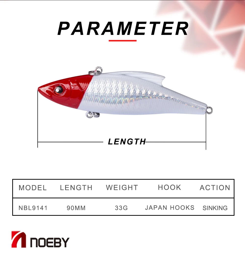Noeby NBL9141 Тонущая зима VIB погремушка твердая приманка для рыбалки воблер 90 мм 32 г для бас щуки