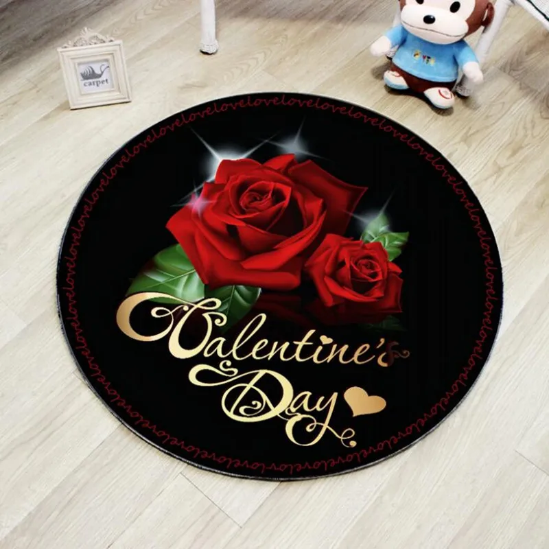 Креативная роза круглый ковер гостиная коврик корзина поворотный стул подушка для компьютерного кресла ковер спальня милый прикроватный одеяло