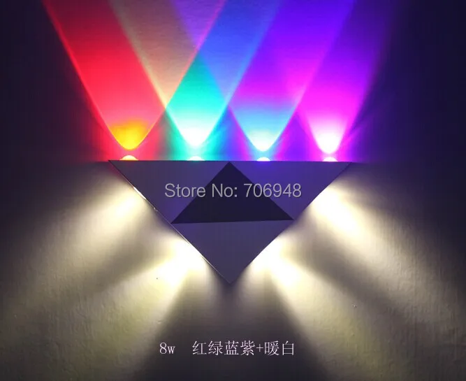 

8W LED wall lamps Red/Blue/Green/Purple/Warm white Color AC90-265V 320*165*30MM