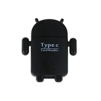 

Cute Android Robot Shaped USB 3.1 Type-C OTG Micro SD TF Card Reader(Black)