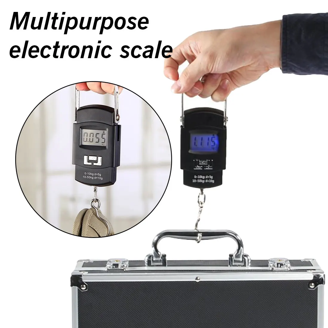 

Electronic scale portable hook scale Luggage Weight Balance Scales 50KG 10g Wrapped fishing scale