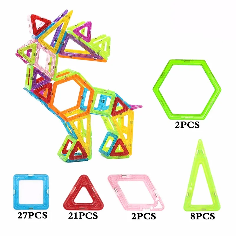60 шт. большой размер Магнитная конструкция набор магнитных конструкторов для детей пластиковые магнитные блоки Развивающие игрушки для детей