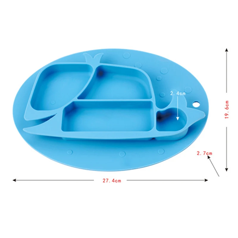 Baby Silicone Training Plate Adsorbable Bottom Design Children Feeding Food Container Infant Tableware Suction Dinnerware BB5114 (7)