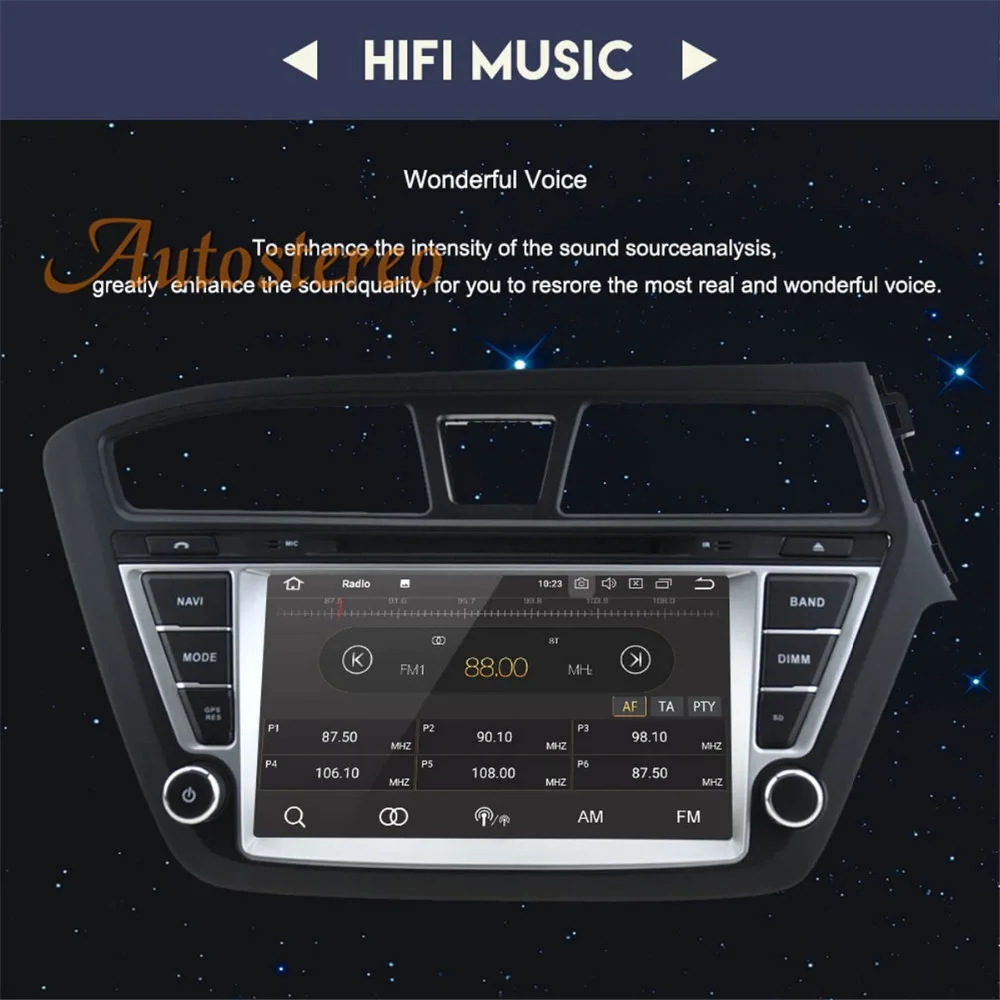 Discount Android 8.1 Car DVD player GPS navigation For HYUNDAI I20 2014-2017 multimedia player Head unit tape recorder radio player IPS 8