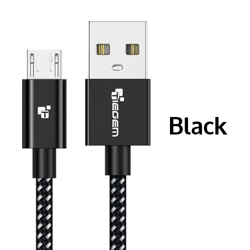 Tiegem Micro USB кабель для samsung Xiaomi Быстрая зарядка USB кабель для передачи данных 3 м 2 м 1 м Android Microusb кабель для зарядки мобильного телефона - Цвет: Black