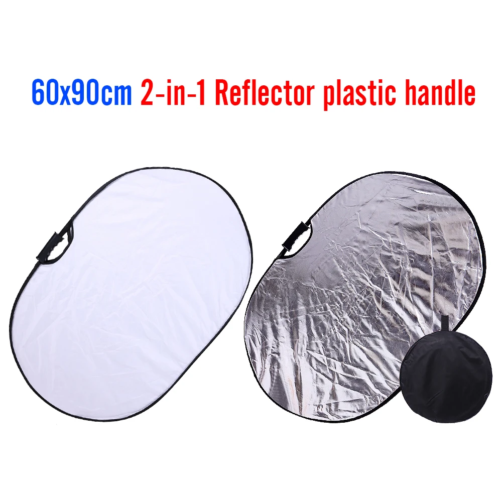 

CY 60*90CM 2 in 1 Portable Foldable Studio Photo Collapsible Multi-Disc Light Photographic Lighting Reflector with Carrying Bag