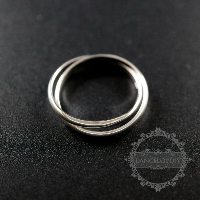 

16mm double rings solid 925 sterling silver adjustable fashion ring 1294084