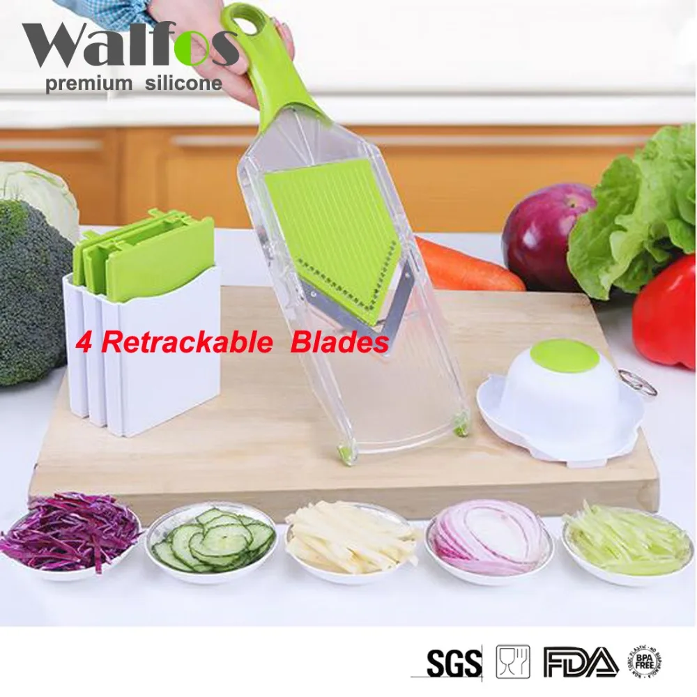 Mandoline Slicer Vegetables Cutter with 4 Stainless Steel Blade Carrot Grater Onion Dicer Slicer Kitchen Accessories