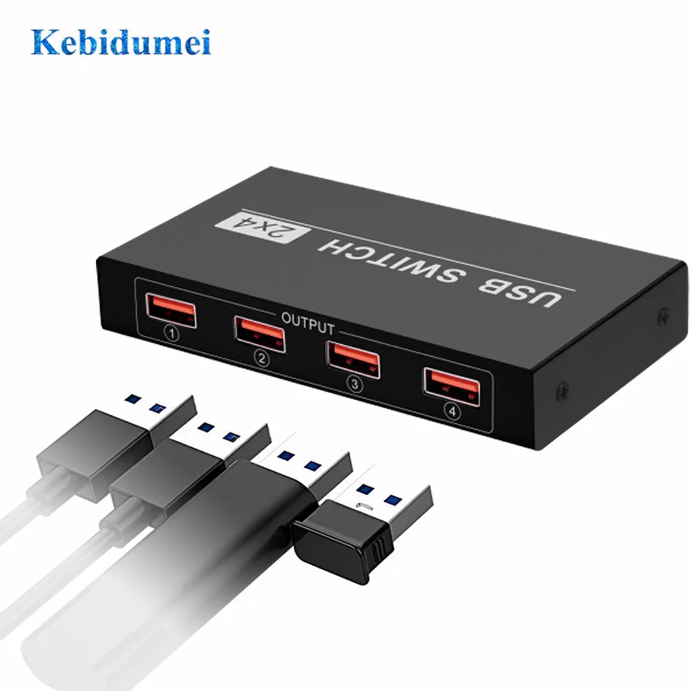 

kebidumei USB 2.0 Switcher Sharing 2 Devices for Keyboard Mouse Printer Monitor USB KVM Switch Box with 2USB Cable