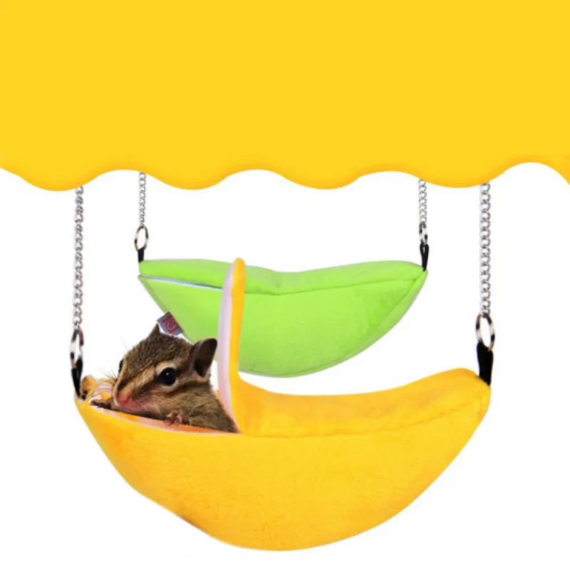 Hanging House Bed Cages font b Pet b font Hamster Hammock Banana design Small Animals Cotton