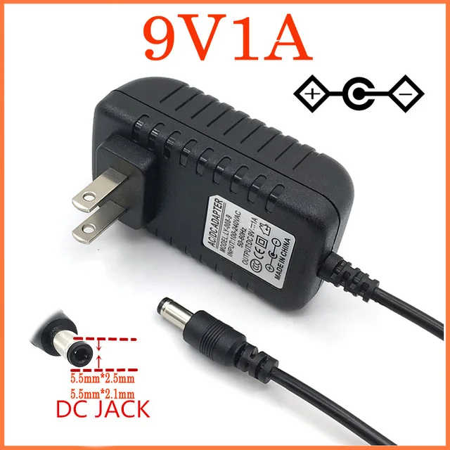 1PCS High quality AC/DC 9V 1A Switching Power Supply adapter Reverse Polarity Negative Inside US