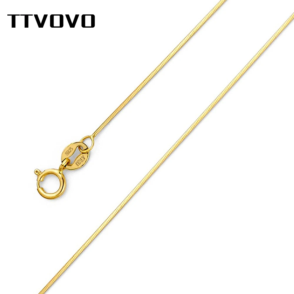 

TTVOVO 925 Sterling Silver Snake Box Chain Necklace for Pendant Women Link Chain Sterling Silver Statement Necklace Jewelry Gift
