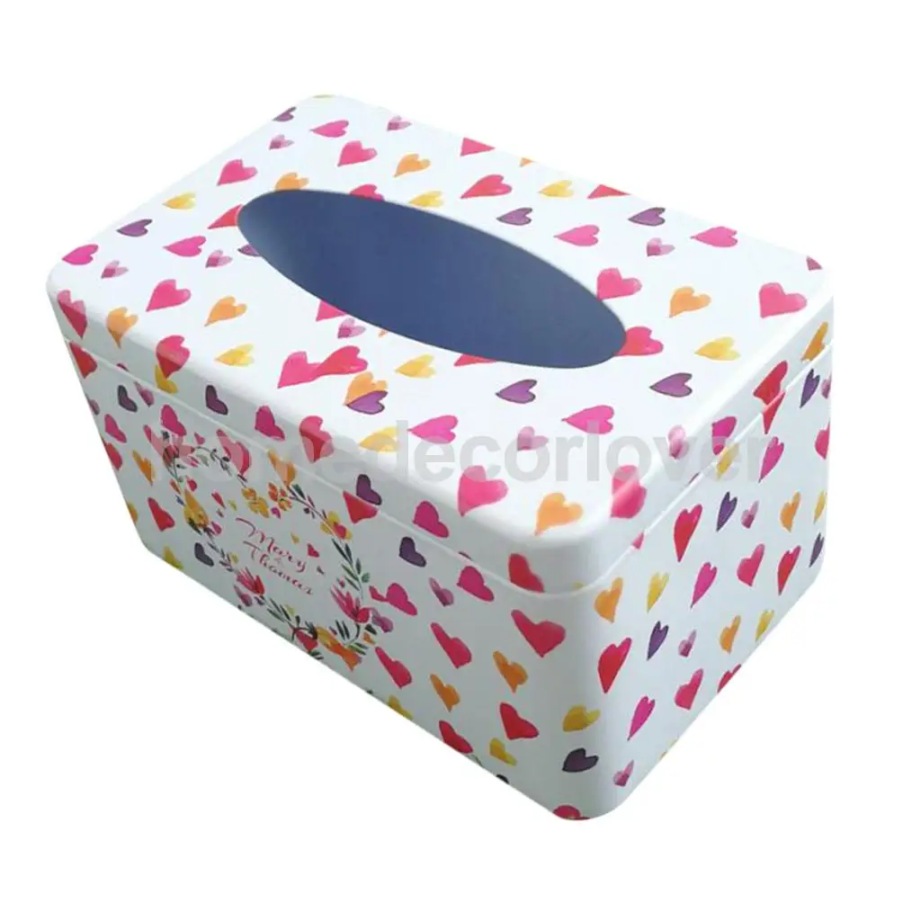 Tissue Box Cover Napkin Holder Car Paper Storage Container Tin Case Kitchen