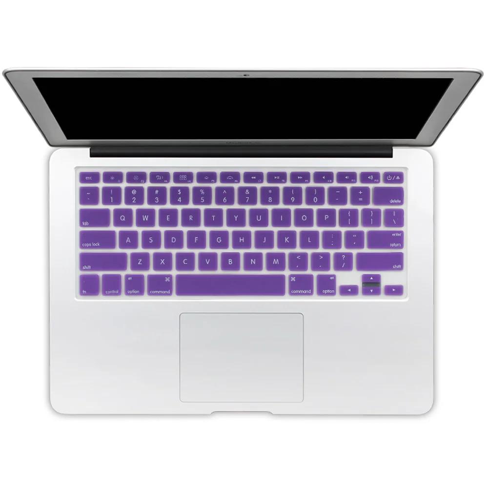 Английские буквы США силиконовая защитная накладка для клавиатуры Обложка для MacBook 1" 15" 1" Pro retina Беспроводная Клавиатура стикер - Цвет: purple