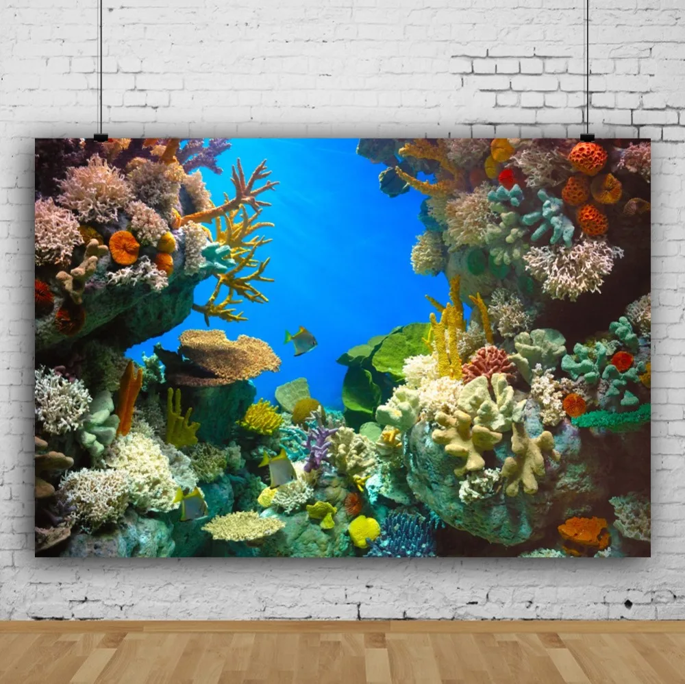 

Laeacco Seafloor Scenic Blue Green Screen Background Photography Backgrounds Customized Photographic Backdrops For Photo Studio