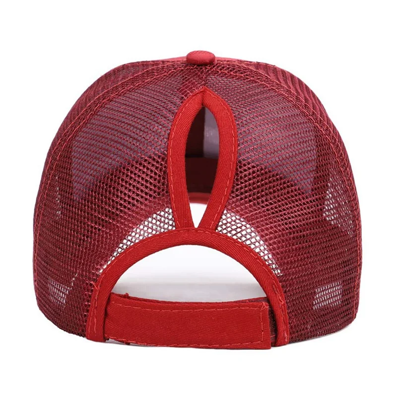 Кепки для бега бейсболки женские грязные Bun Snapback летние сетчатые шляпы регулируемые спортивные кепки для бега