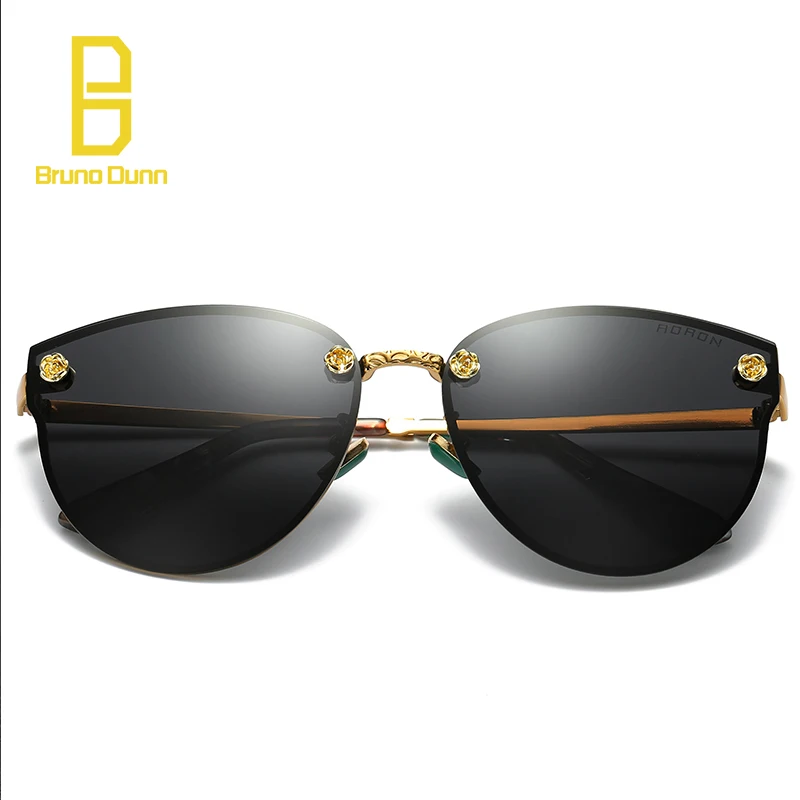 

New Cat Eye Women Sunglasses 2017 Brand Designer Metal Retro Rimless Sun Glasses For Female Oculos De Sol Feminino ray With Case