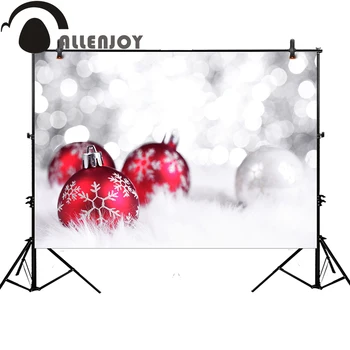 

Allenjoy Christmas backgrounds for photo studio red bells bokeh luxurious backdrop camera photography photobooth