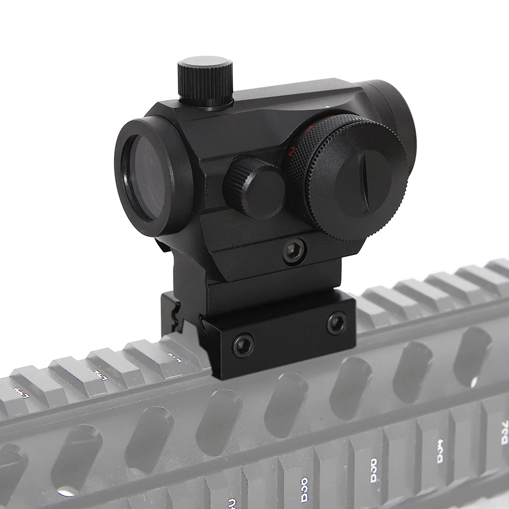 1x20 rojo verde punto holográfico mira riflescopio Airsoft noche Reflex con doble perfil 20mm riel montaje de punto infrarrojo de caza