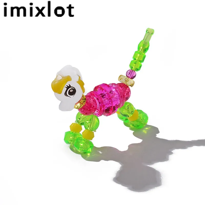 Imixlot милые деформируемые 5 стилей Мультяшные животные Детские DIY браслеты для мальчиков и девочек акриловые хрустальные подарки