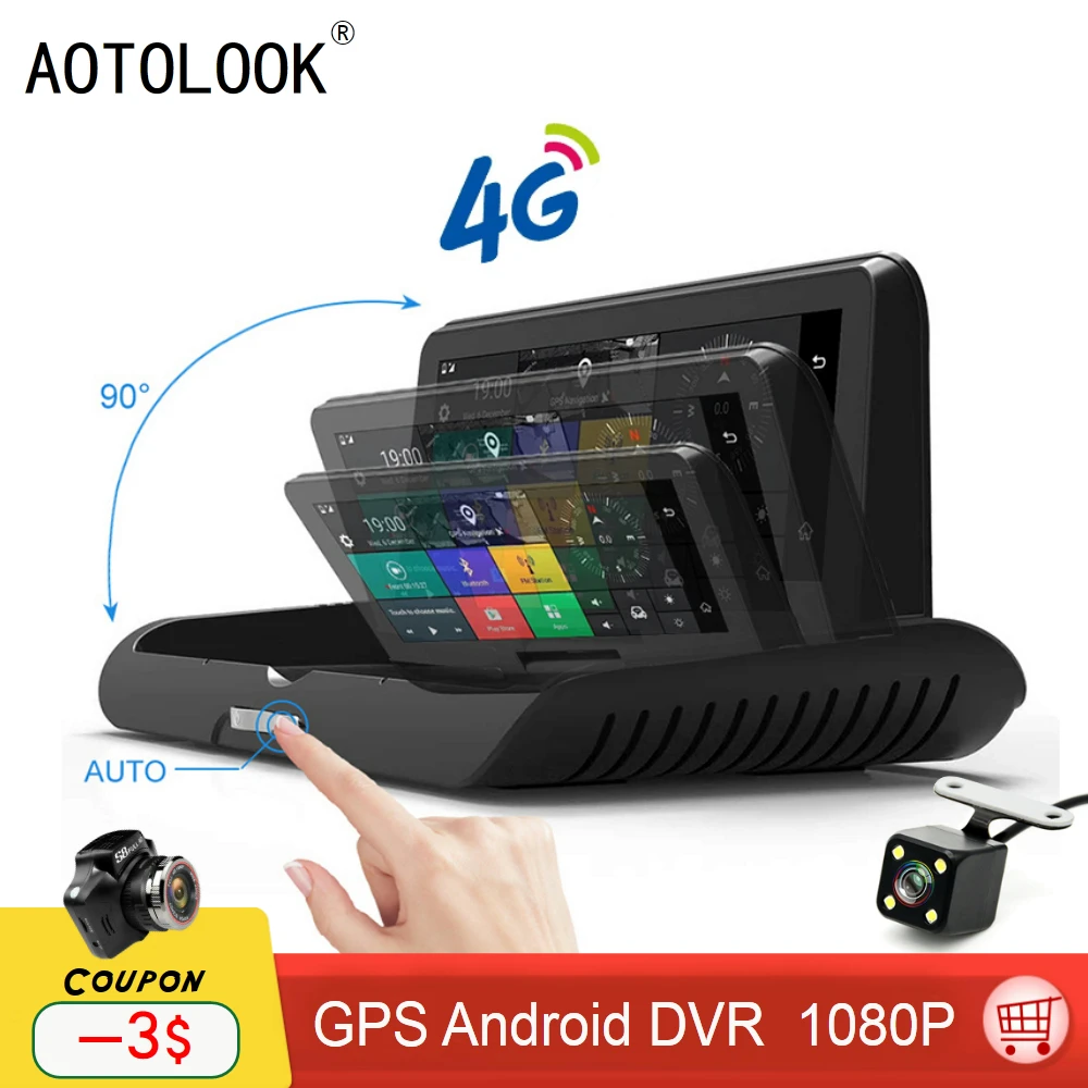 

AOTOLOOK T905 New 4G Automatic folding Car GPS Navigation Android Bluetooth Google ADAS FHD 1080P Car DVR tourist navigator