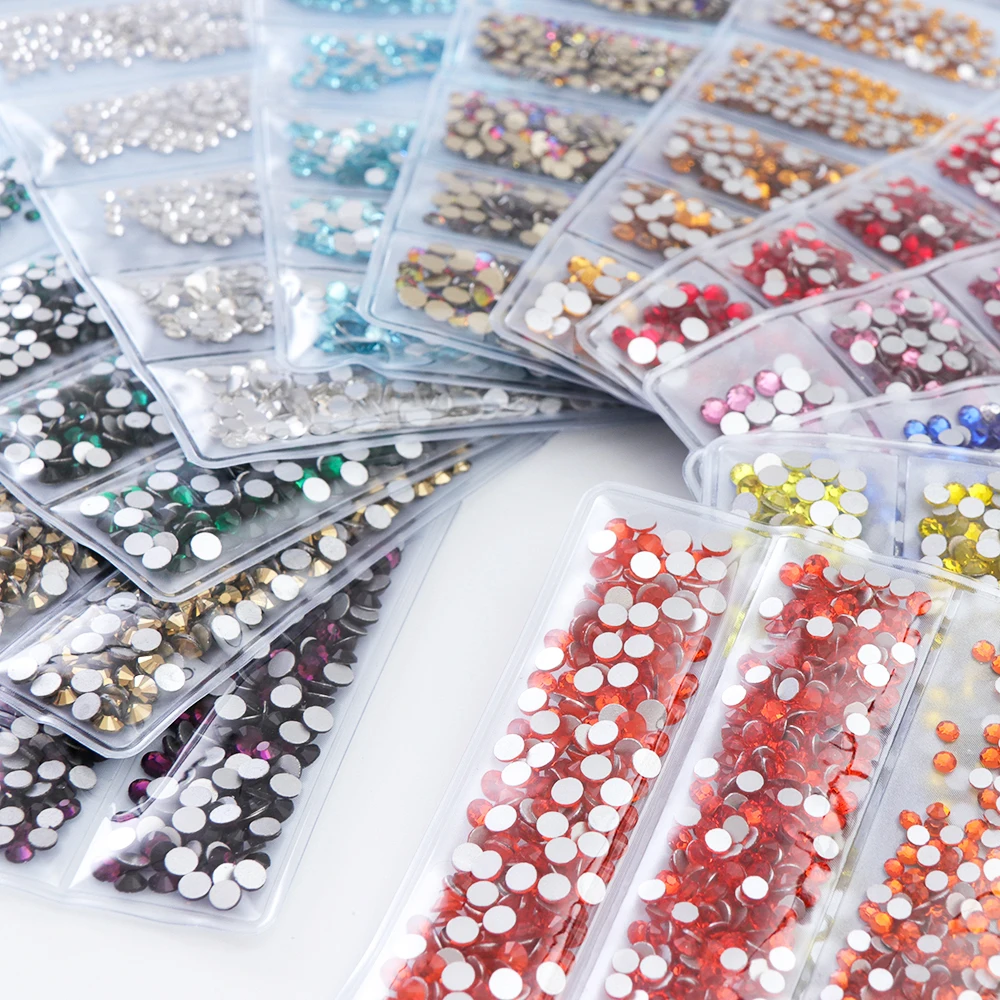 1440pcs Mix Size Crystal AB Nail Art Rhinestones Set Flatback Rose Gold Glitter Strass 3D Decorations For Nail Jewelry SA702
