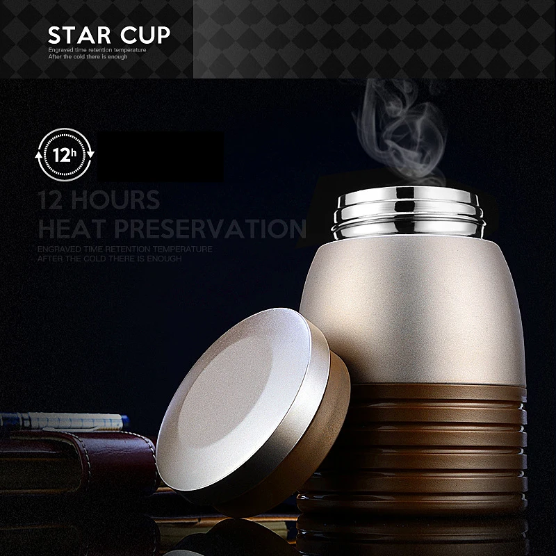 

280ML Thermos Mug Double Stainless Steel Thermo Mug Vacuum Flask Cup Thermo Coffee Mugs Tea Cup With Handle Gentleman Office