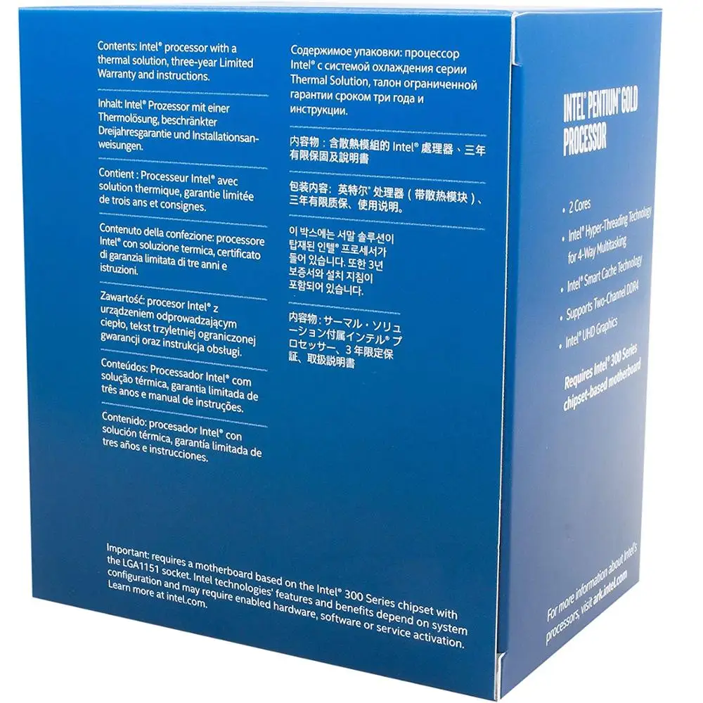 Intel Pentium Gold G5400 настольный процессор 2 ядра 3 7 GHz LGA1151 300 Series 54W/58W BX80684G5400|Процессоры| |