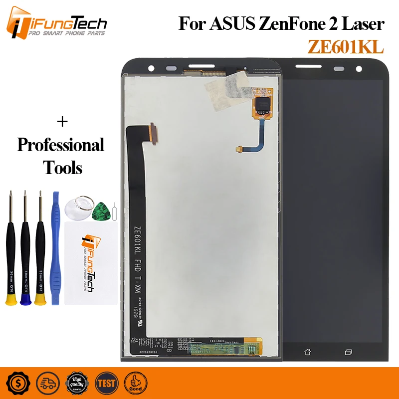 

100% Test 6'' LCD Display Touch Screen For Asus ZenFone 2 Laser ZE601KL 601KL Z011D Panel Digitizer Full Assembly + Frame +Tools