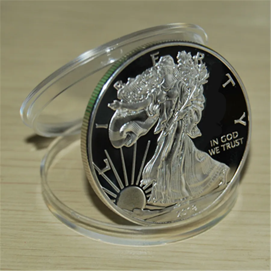 

Dhl Free shipping 100pcs/lot,2018 1 oz Silver American Eagle Coin,Mirror effect