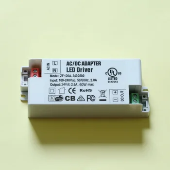 

100PCS/Lots Free Shipping 24V 2.5A 60W non-waterproof led driver for indoor led strips for 3528/5050 LED strips