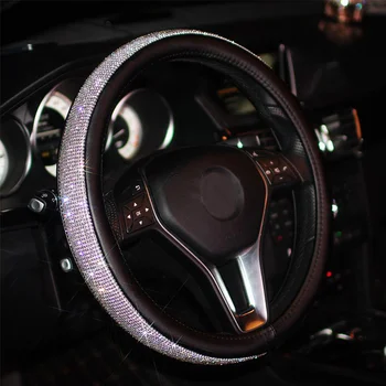 

New Luxury Crystal Rhinestone Car Steering Wheel Covers Diamond Steering-Wheel Cover Auto Interior Accessories For Women Lady