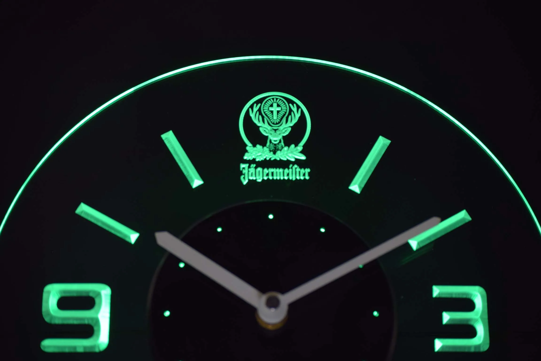 Cnc0572 Jagermeister светящиеся 3D неоновые светодиодные часы|neon led clock|3d clockneon clock |