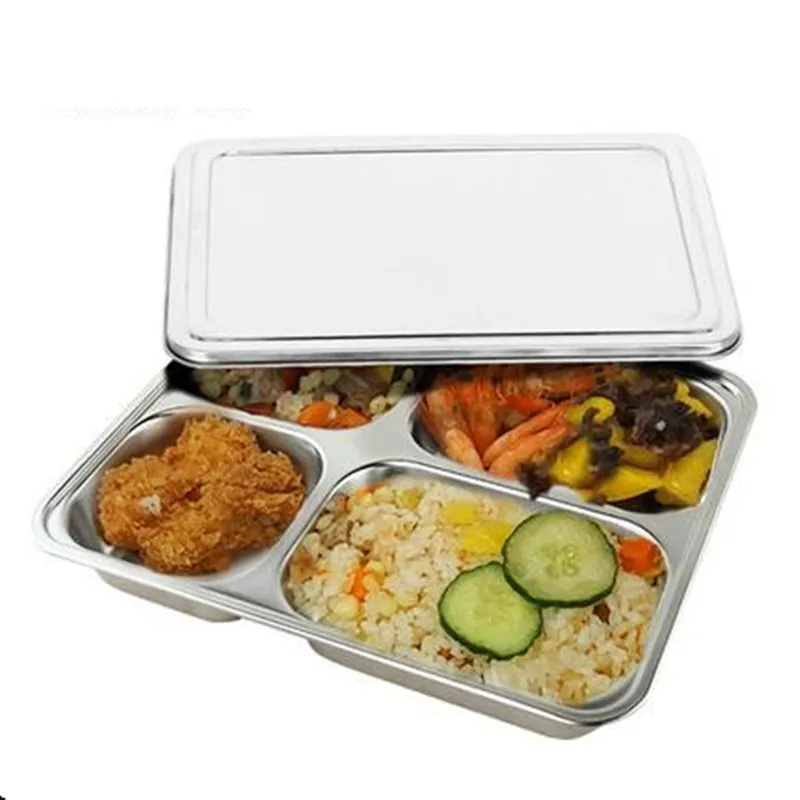 

304 Stainless Steel Thermal Lunch Box Deepen Snack Box Bowl Food Processor Tool 4 Cylinder Lunch Box For Travelling School Work
