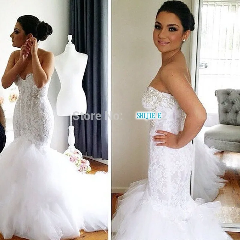 lace corset mermaid wedding dress