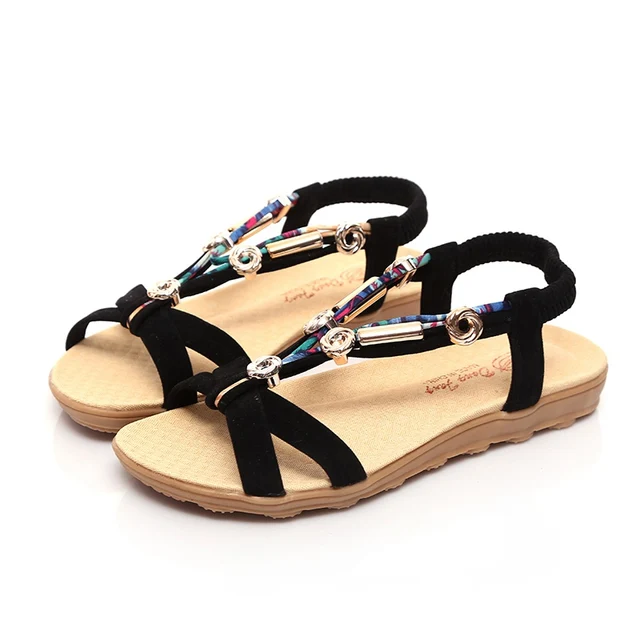 Women Sandals Bohemia Flats Sandals Beach Shoes Women Slip On Summer Shoes Plus Size 41 42