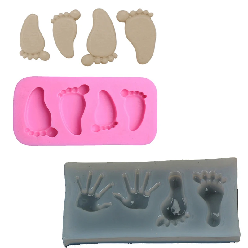 Детская форма для ног 3D DIY силиконовая милый Фондант декор смола Изготовление