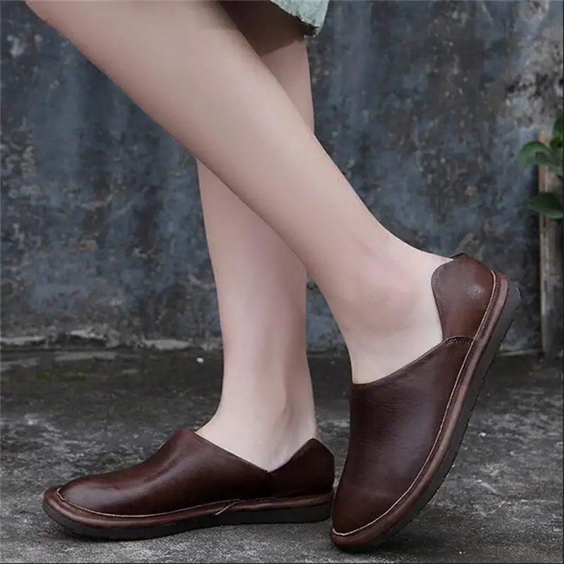 real leather flats