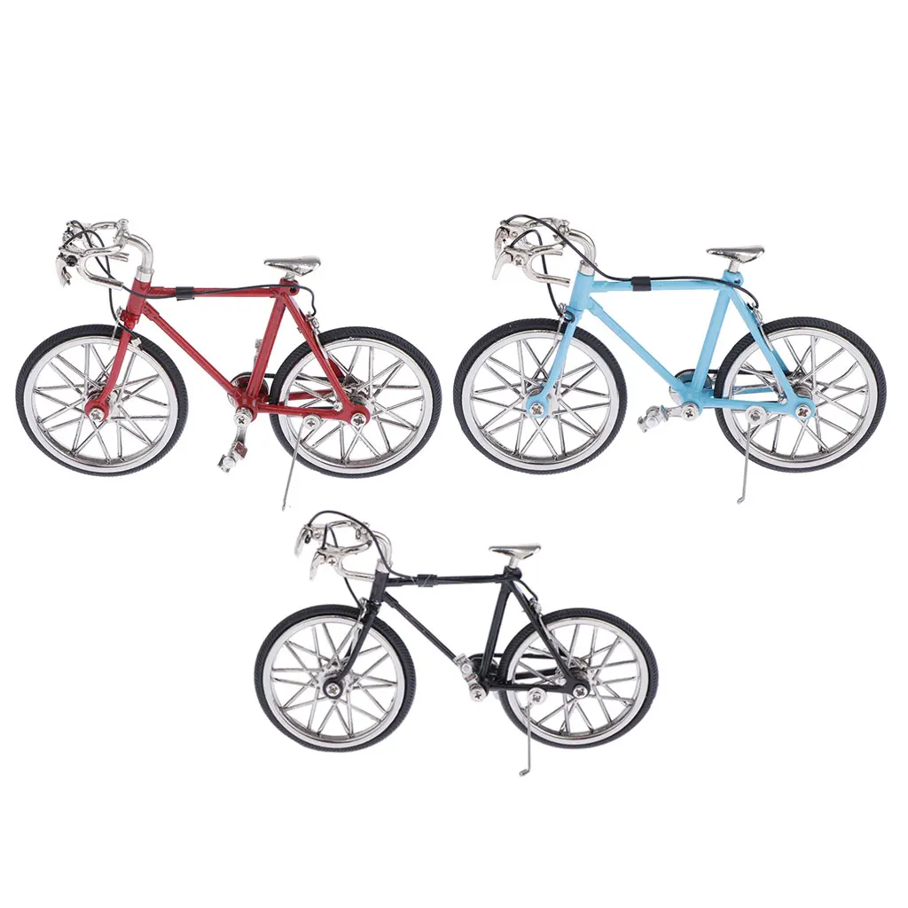 Creative Metal Fixed Gear Model Bicycle Figurine, Home Decor Collectible Gifts for Bike Lovers or Kids - 3 Colors