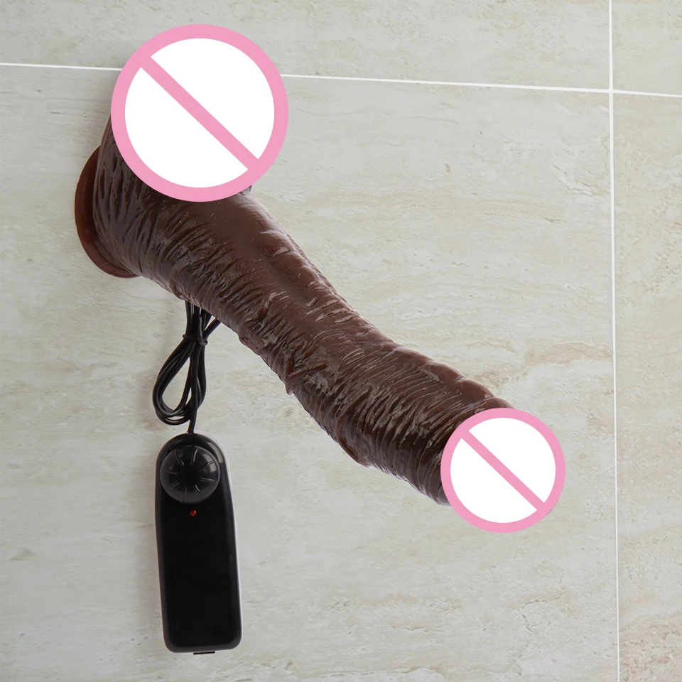 Adult Powerful Vibrating Big Dildo Realistic Soft Silicone Dildo Vibrator Strap on Penis Large Dick Intimate Sex Toys for Woman