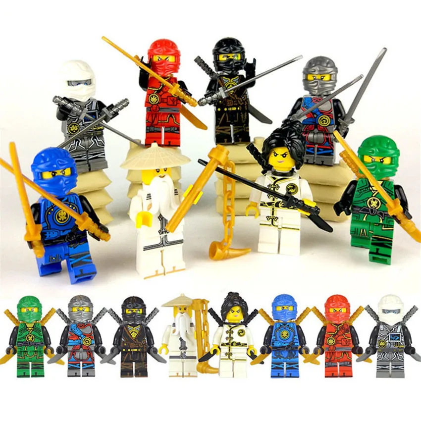 

8pcs/set 2018 LEGOINGLYS Ninjago Master Wu NYA Cole KAI Lloyd ZANE JAY Ninja figure Building Blocks Bricks Children Toys