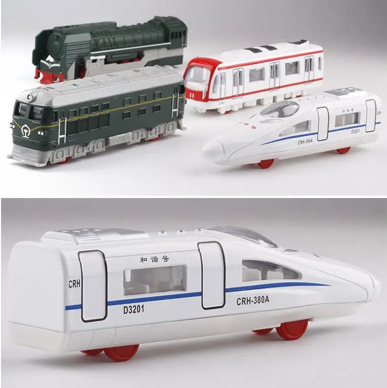 4pc 164 slide alloy subway,Metro track train,Alloy model toys,Train toy package, gift box toys