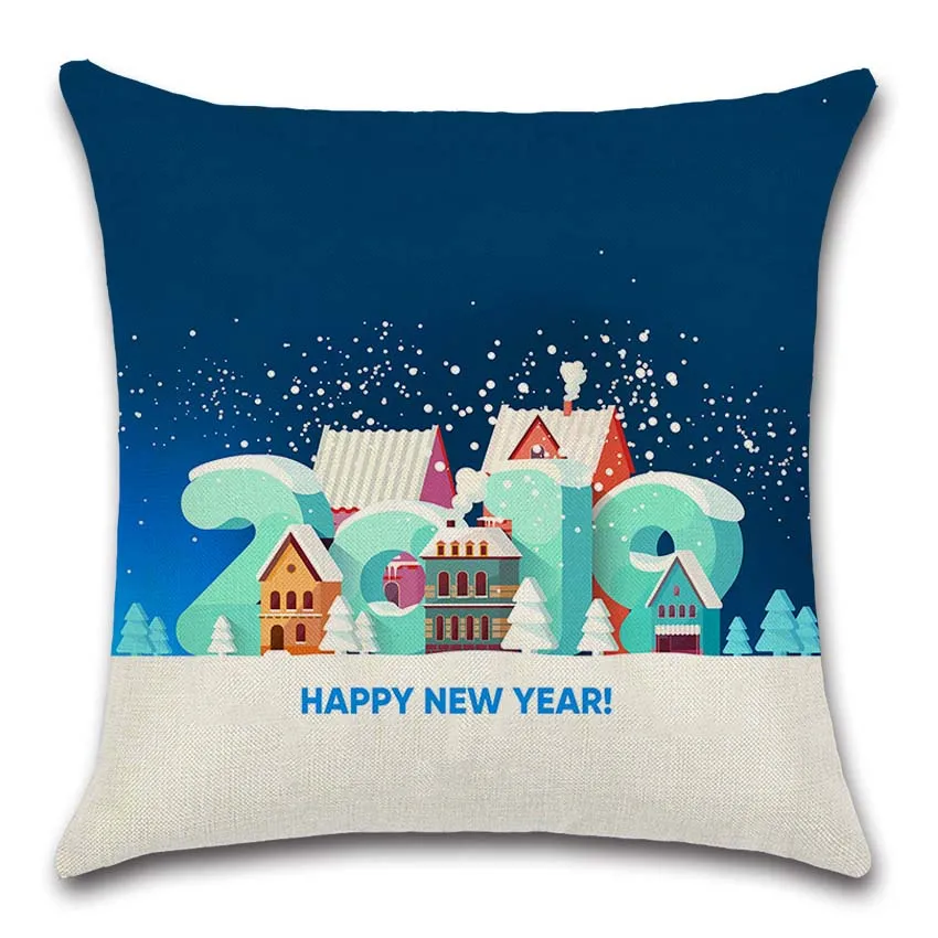 Чехол для подушки с надписью Happy New Year украшение дома подарок детей диван
