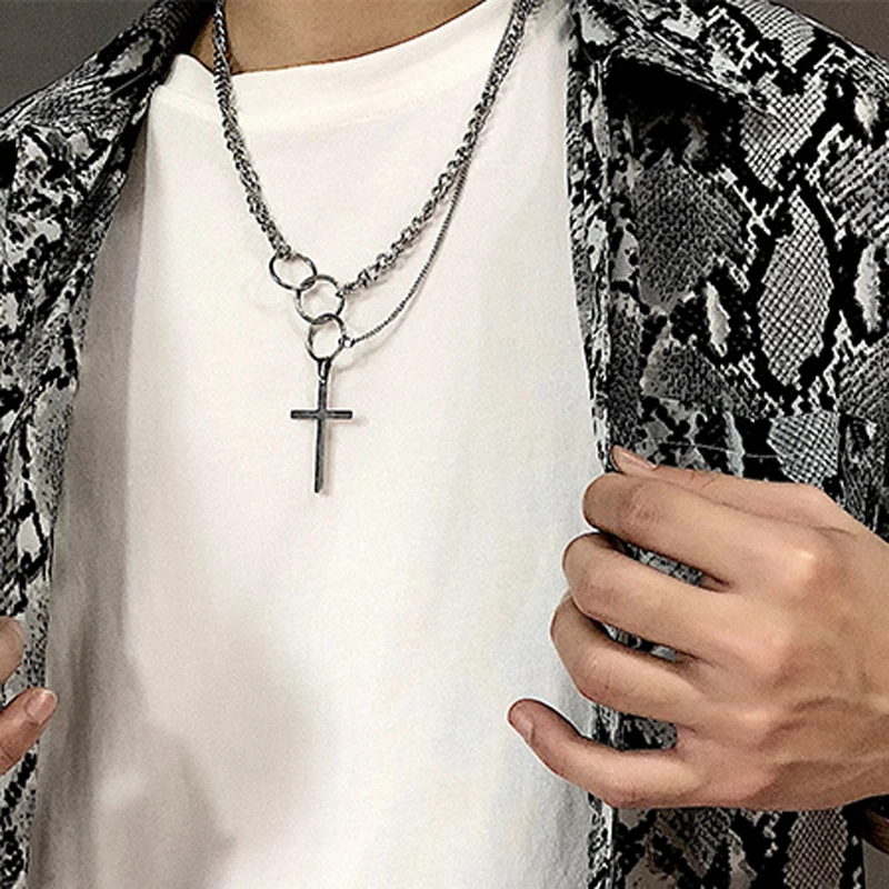 hiphop chain men women couple Stainless steel Necklace Waterproof Link Curb Chains necklace hip hop jewelry cross chain necklace