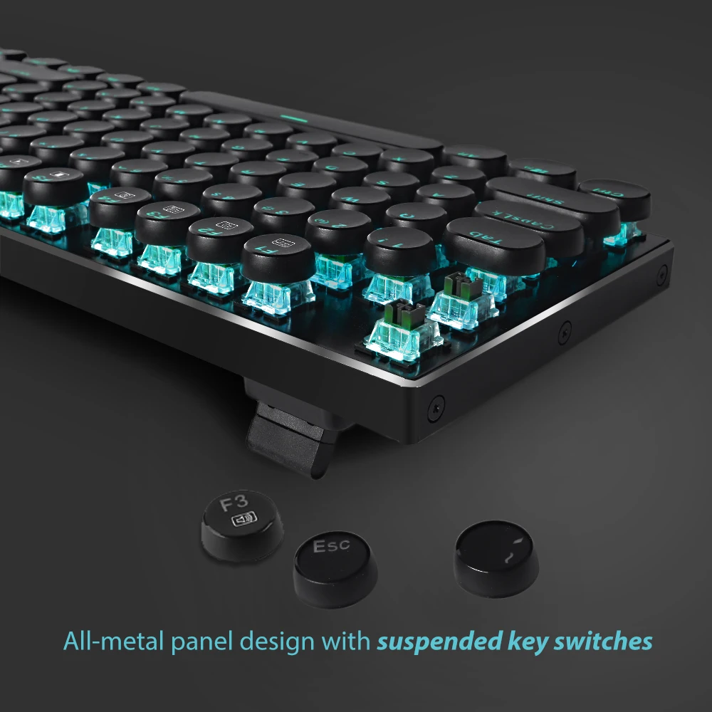  Redragon K556-RK Mechanical Gaming Keyboard Typewriter RGB LED Backlit 104 Keys Anti-ghosting Brown